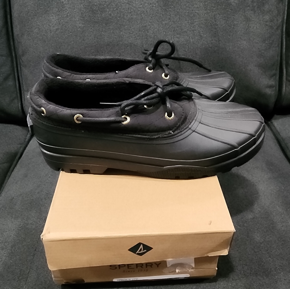 Sperry Women's Black Waterproof Duck Boat Shoes